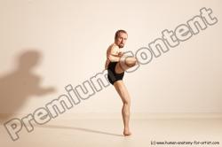 Underwear Martial art Man White Moving poses Slim Short Blond Dynamic poses Academic